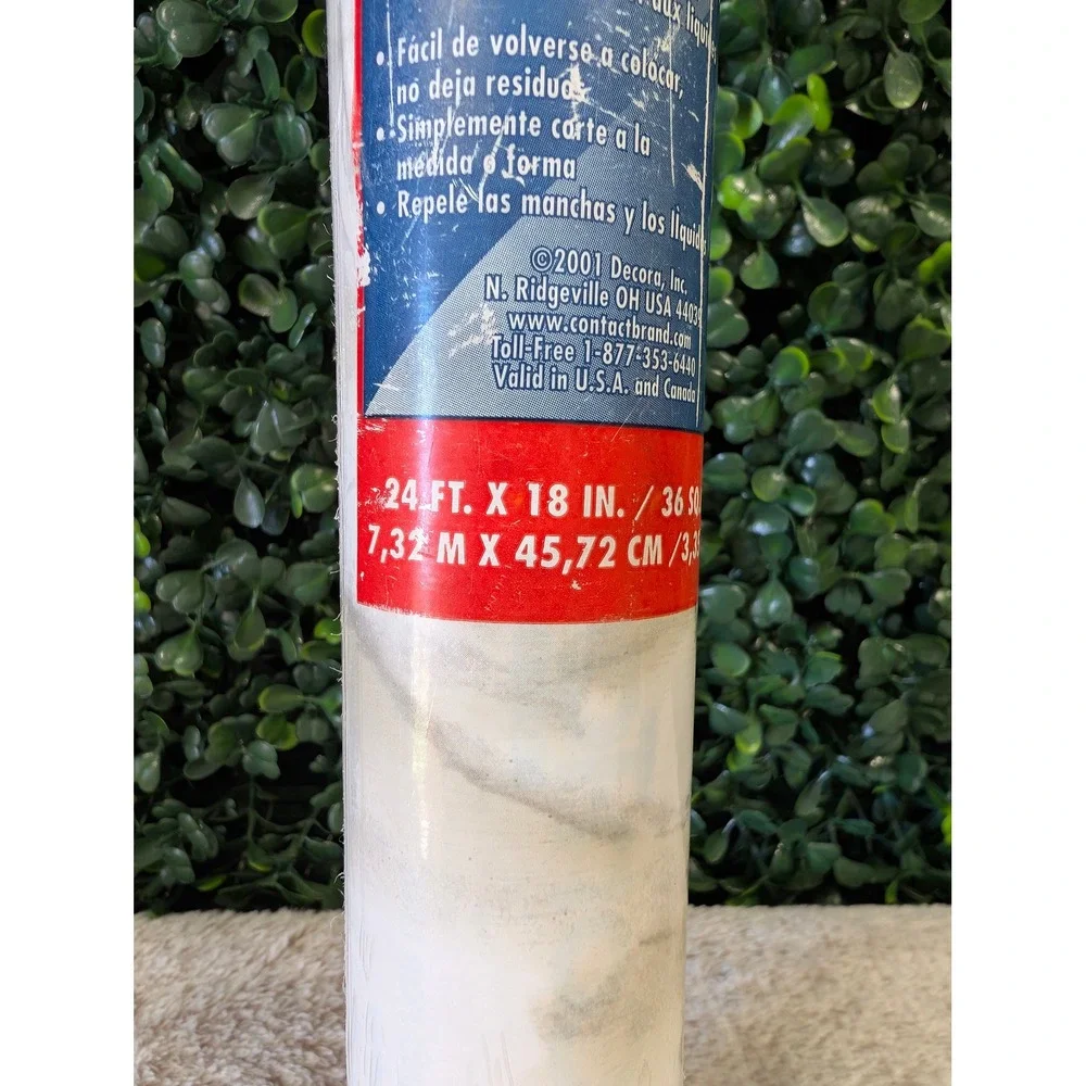 Con-Tact Brand Marble Decorative Covering 24Ft Roll Self Adhesive Y2K
